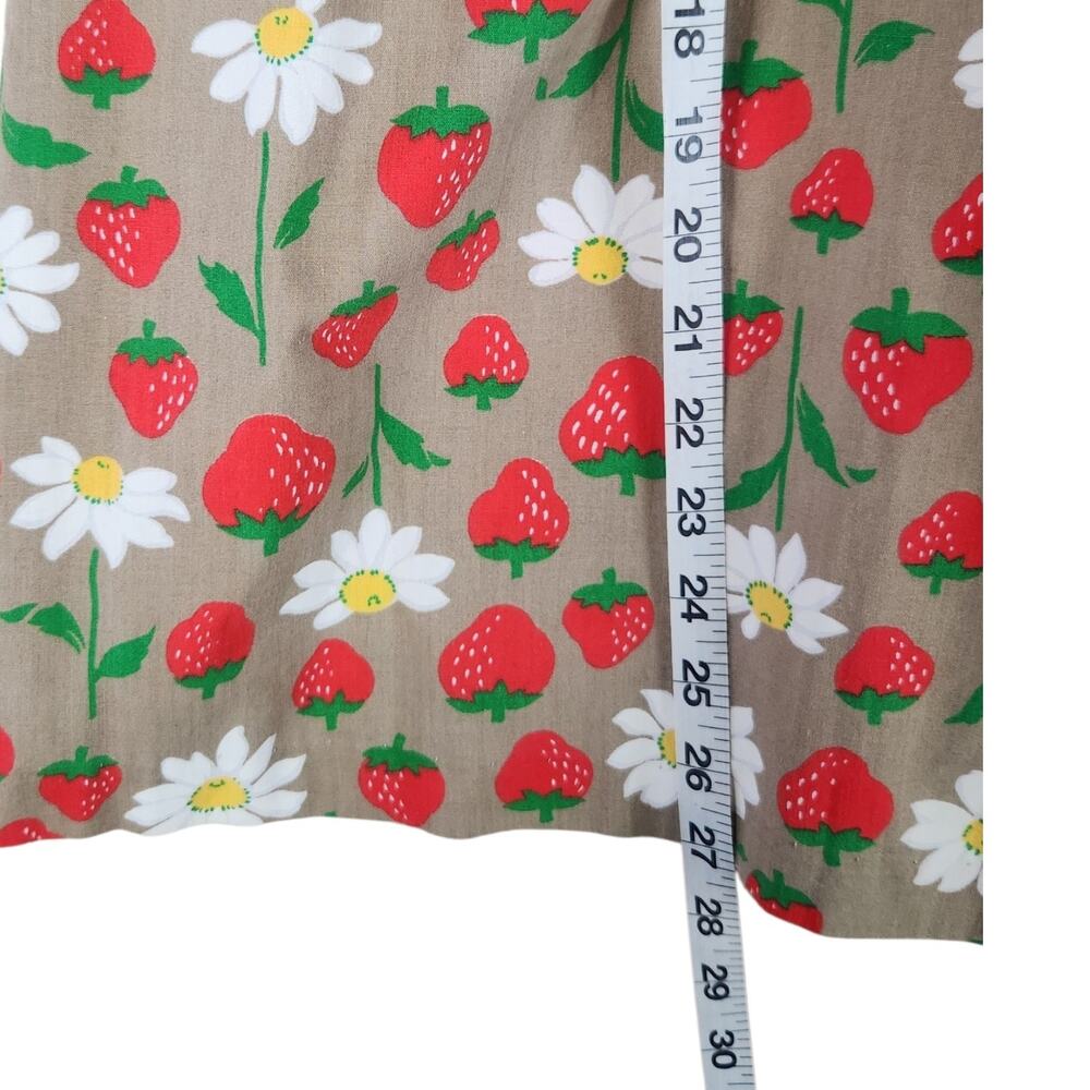 Vtg Strawberry Floral Print Culottes Wide Leg Shorts S/M Cottage Core Cotton - Picture 10 of 11